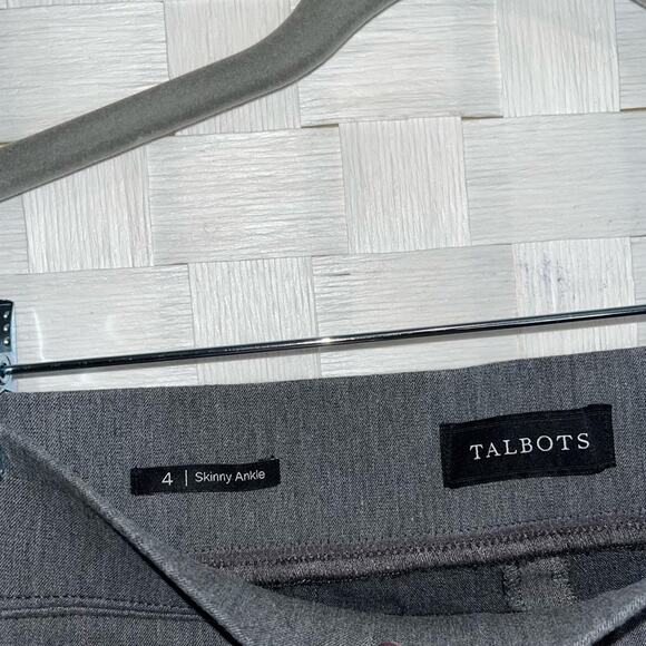 Talbots Women’s Pull On Skinny Ankle Pants Size 4 Grey Gray Classic Slim Fit - Picture 4 of 7